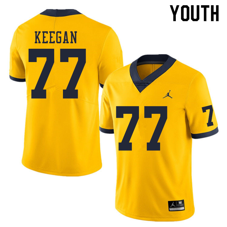 Youth #77 Trevor Keegan Michigan Wolverines College Football Jerseys Sale-Yellow